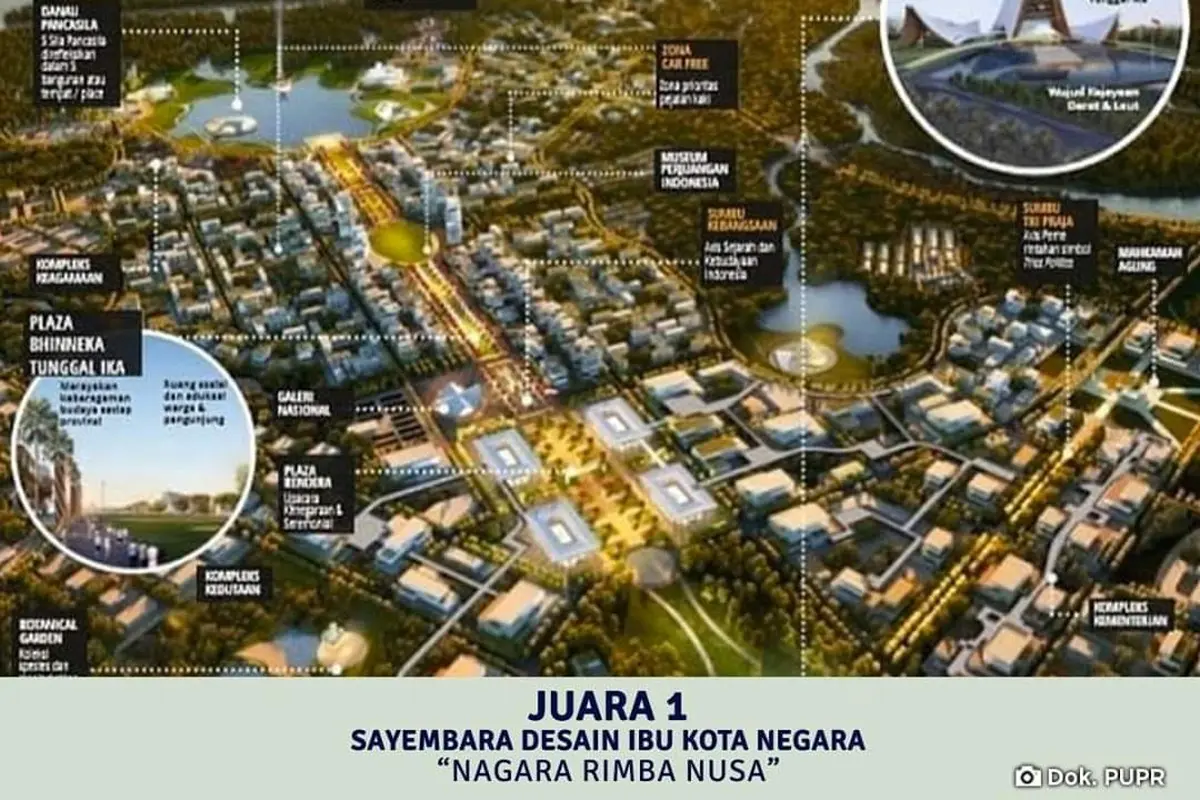 Juara 1 Desain ibu kota baru. Dok Kementerian PUPR