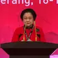 Ketum PDI Perjuangan, Megawati Soekarnoputri memberi sambutan saat Rapat Koordinasi Nasional (Rakornas) Tiga Pilar Bidang Ekonomi Kerakyatan. (Liputan6.com/Vidio)