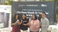 Peluncuran tumbker Kopi Janji Jiwa dan Lock&Lock. (Liputan6.com/Henry)