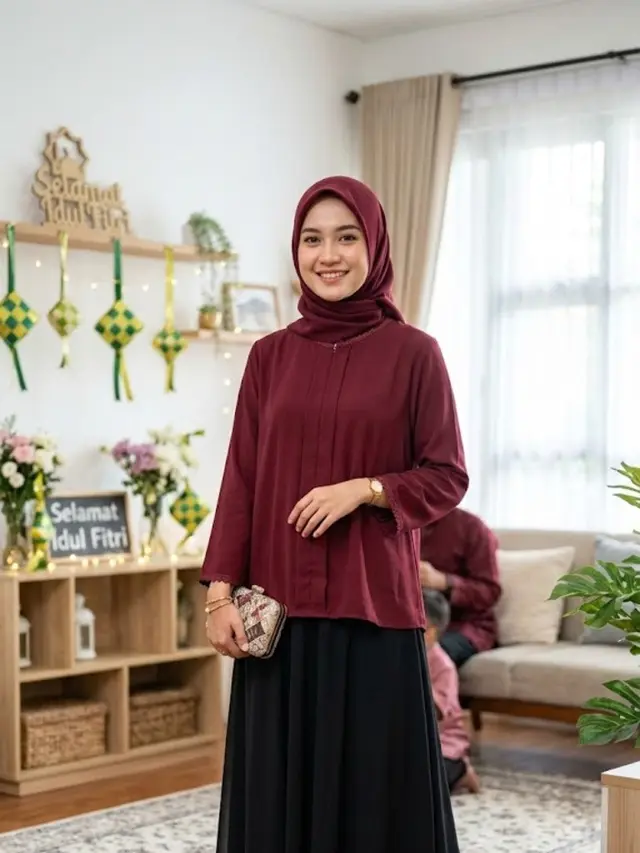 padu padan rok hitam dan blouse