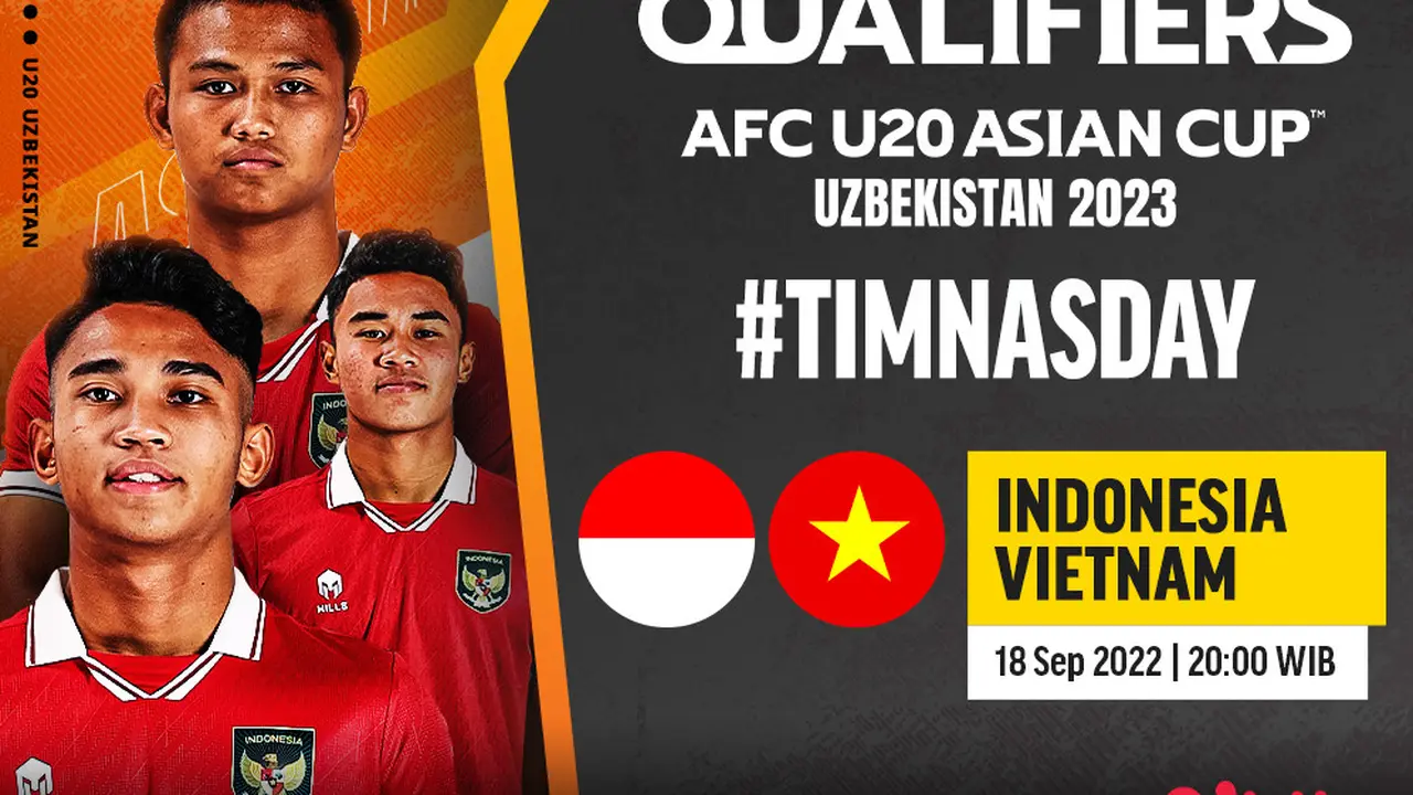 Link Live Streaming Kualifikasi Piala Asian U-20 : Indonesia Vs Vietnam di Vidio Malam Ini