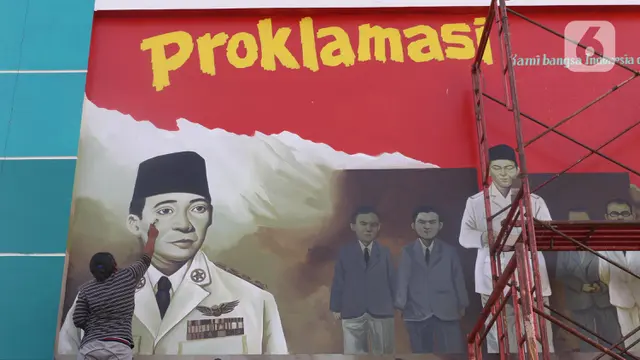 Mural Proklamasi Kemerdekaan RI Sambut Agustusan