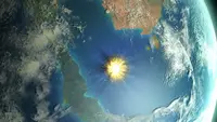 Ilustrasi kawah Chicxulub, bukti asteroid pernah jatuh ke bumi (Mark Garlick/ Science Photo Library/AFP Photo)