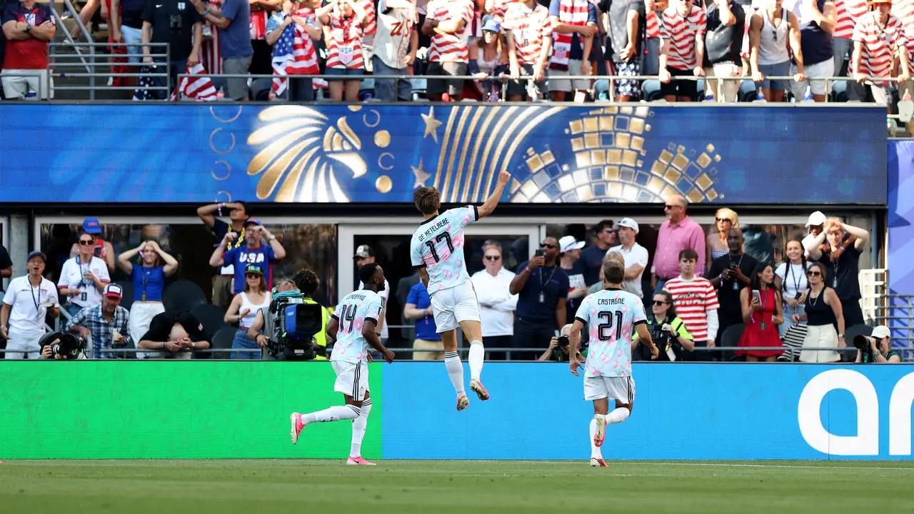 Seleberasi Charles de Ketelaere saat Belgia melawan Amerika Serikat di 16 besar Piala Dunia 2026