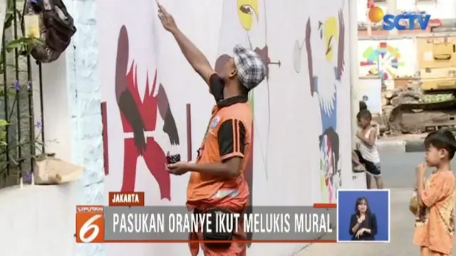 Menyambut Asian Para Games 2018, lukisan mural mulai menghiasi ibu kota.