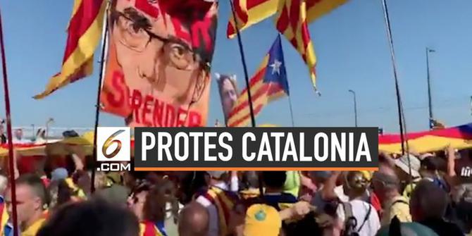 VIDEO: Pendukung Catalonia Demo di Parlemen Uni Eropa