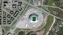 Gambar dari Airbus Defence and Space yang diambil dari satelit menunjukkan kondisi Arena Kazan yang akan digunakan untuk Piala Dunia 2018 di Rusia (6/6). Stadion ini biasa digunakan tim Rubin Kazan di Liga Utama Rusia. (HO/Airbus Defence and Space/AFP)