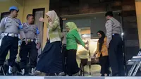 Beberapa anggota DPRD Kota Malang usai diperiksa KPK di Mapolres Malang Kota beberapa saat silam (Liputan6.com/Zainul Arifin)