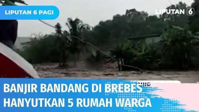 Tak banyak yang dapat dilakukan, sambil mengucapkan takbir ‘ALLAHU AKBAR!’ warga histeris menyaksikan rumahnya hanyut terseret banjir bandang yang melanda Kabupaten Brebes, Jawa Tengah. Total ada delapan rumah rusak, lima di antaranya hanyut.