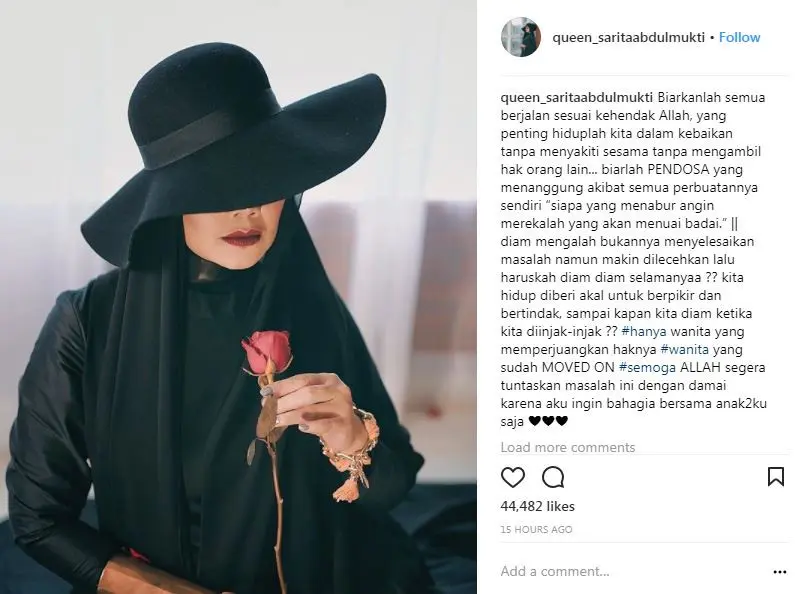 Sarita Abdul Mukti (Instagram/@queen_saritaabdulmukti)