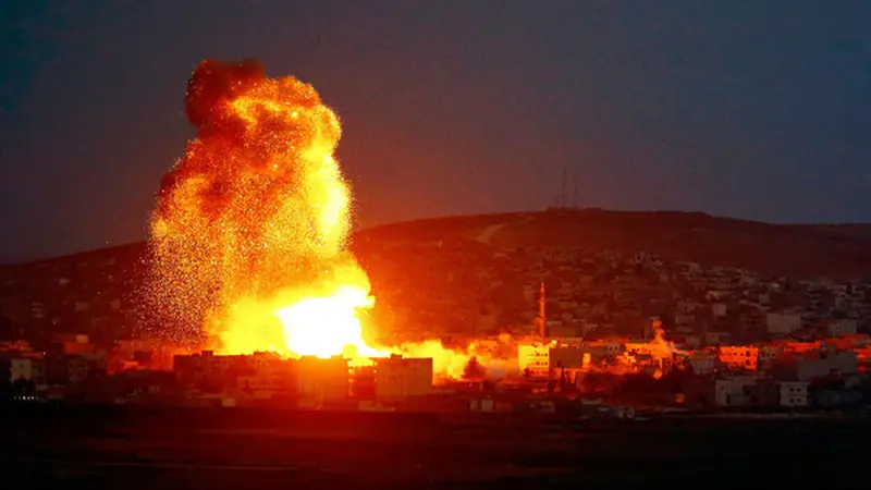 Serangan udara koalisi AS di Kobani 