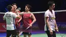 Mohammad Ahsan/Hendra Setiawan sekali lagi membuktikan diri belum habis. Buat mereka, umur hanyalah angka. Dan ini merupakan final All England dalam dua edisi terakhir untuk The Daddies. (AP Photo/Rui Vieira)