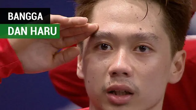 Berita video momen menyanyikan lagu "Indonesia Raya" yang membanggakan dan mengharukan di Asian Games 2018.