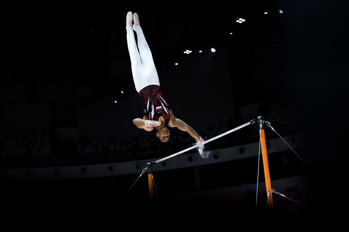 FOTO: Aksi Tim Senam Putra Indonesia di  Kejuaraan Dunia Gimnastik 2025