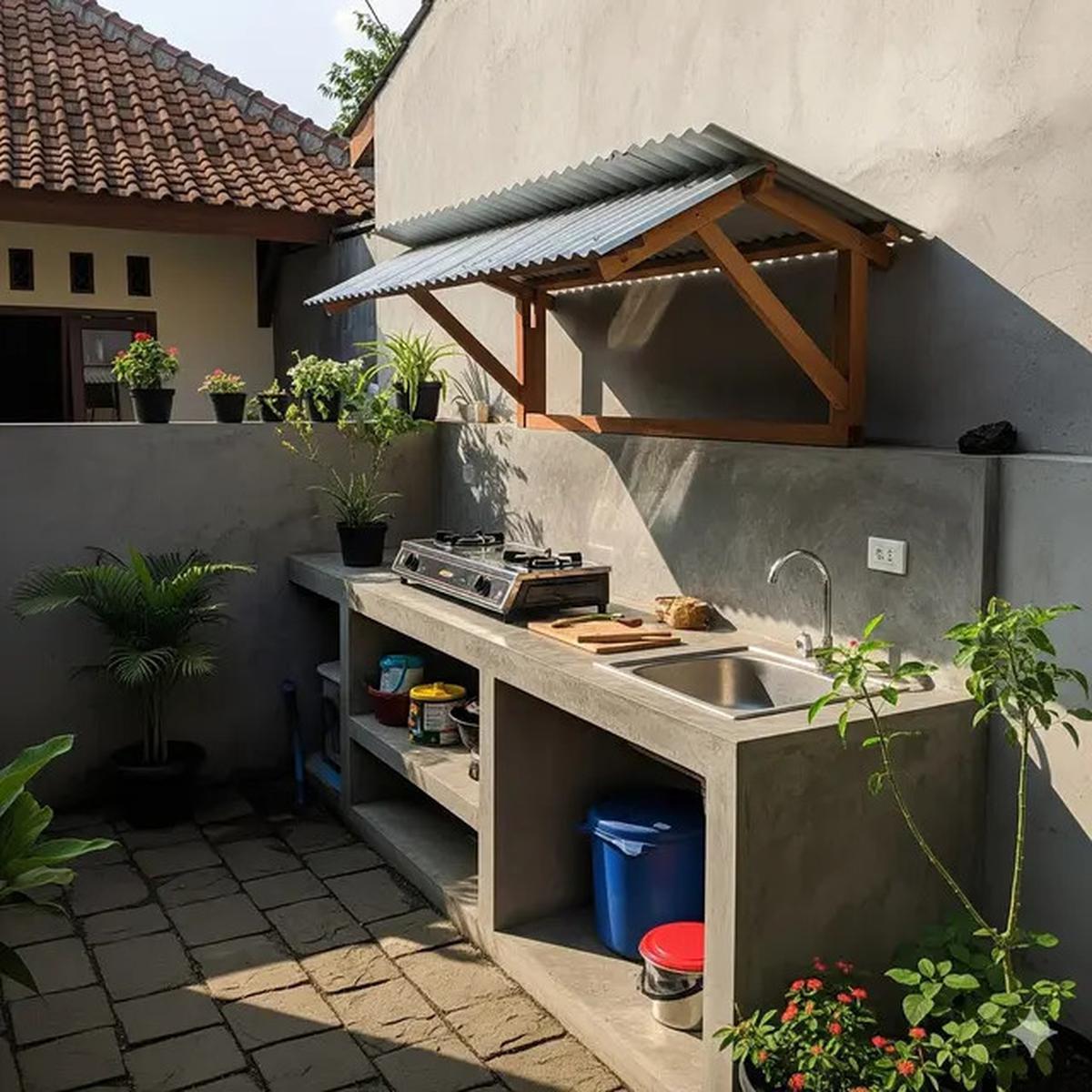 10 Inspirasi Dapur Outdoor Sederhana di Pekarangan Rumah Kecil Tren 2025, Hemat Budget