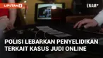 Polisi menggiring 24 tersangka kasus judi online di Polda Metro Jaya, (25/11/2024). Total 28 tersangka ditetapkan, termasuk pejabat Kementerian Komunikasi dan Digital, dengan 4 buron