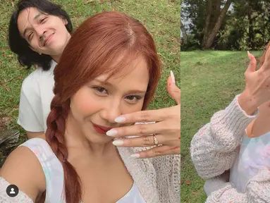 Potret Bahagia Nadin Amizah Dilamar Adik Sheila Dara (Foto: Instagram/ cakecaine)