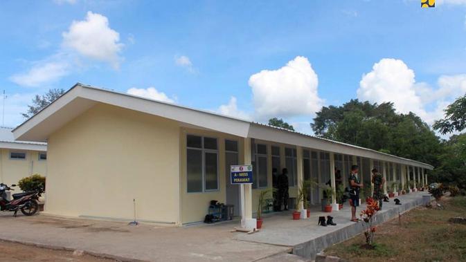 Kementerian PUPR telah menyelesaikan pembangunan fasilitas observasi, penampungan, dan karantina untuk pengendalian infeksi penyakit menular, utamanya virus Corona Pulau Galang, Kepulauan Riau. (Dok Kementerian PUPR)