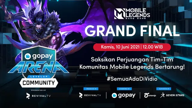 Live Streaming Grand Final GoPay Arena Level Up Community Mobile Legends di Vidio, Kamis 10 Juni 2021