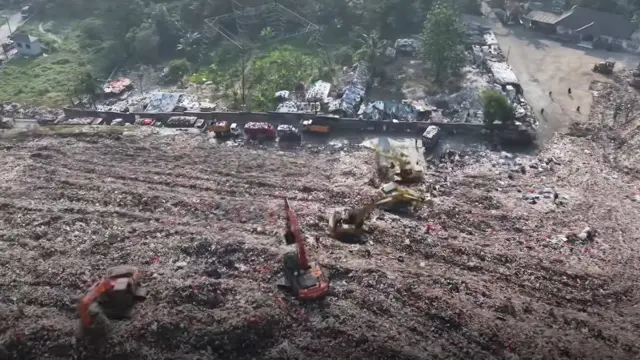 Tampak dari udara lokasi TPA Cipayung Depok yang sempat mengalami kebakaran. (Liputan6.com/Istimewa)
