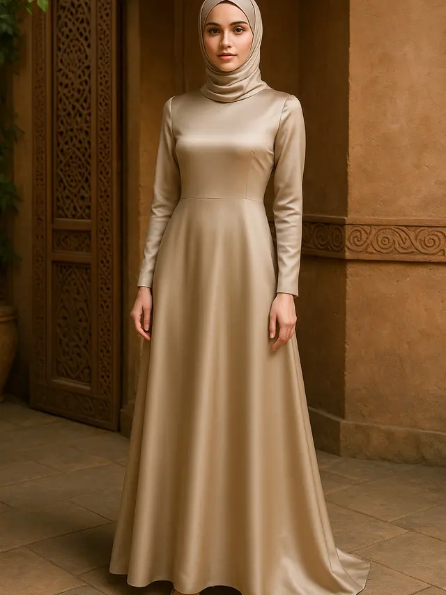 Model Gamis Armani Sutra Mewah untuk Acara Formal