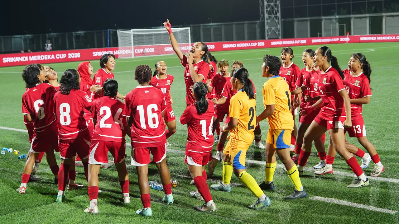 Selebrasi Garuda Pertiwi Usai juara Grup A Srikandi Merdeka Cup 2026