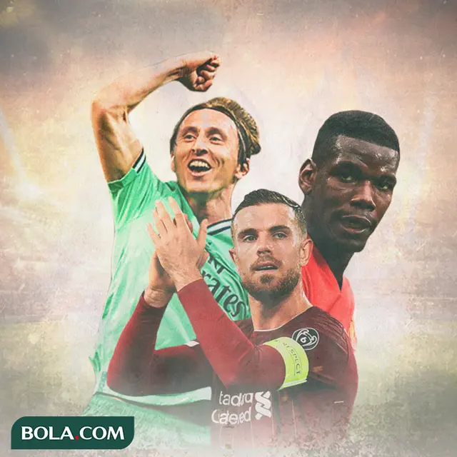 Ilustrasi Pemain - Luka Modric, Jordan Henderson, Paul Pogba
