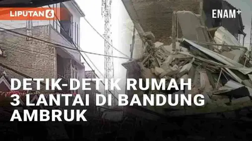 VIDEO: Detik-Detik Rumah Tiga Lantai di Bandung Ambruk, Dikerumuni Warga Sebelum Kejadian