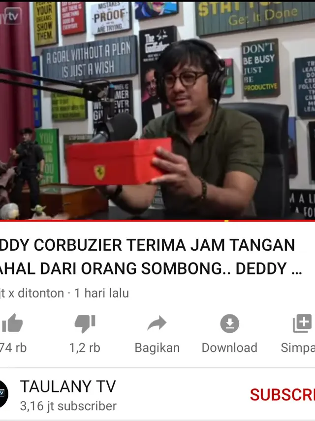 Unggahan Andre Taulany. (Foto: YouTube Taulany TV)