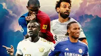 Liga Champions - Sadio Mane, Mohamed Salah, Didier Drogba, Samuel E&rsquo;too (Bola.com/Adreanus Titus)