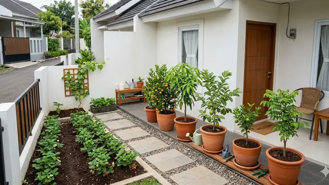 Tips Menata Kebun Buah Mini di Rumah Type 27 (Foto: Gemini AI)