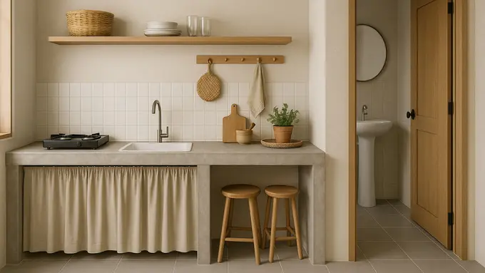 7 Model Dapur Samping Kamar Mandi Minimalis, Desain Praktis tanpa Mengurangi Kenyamanan