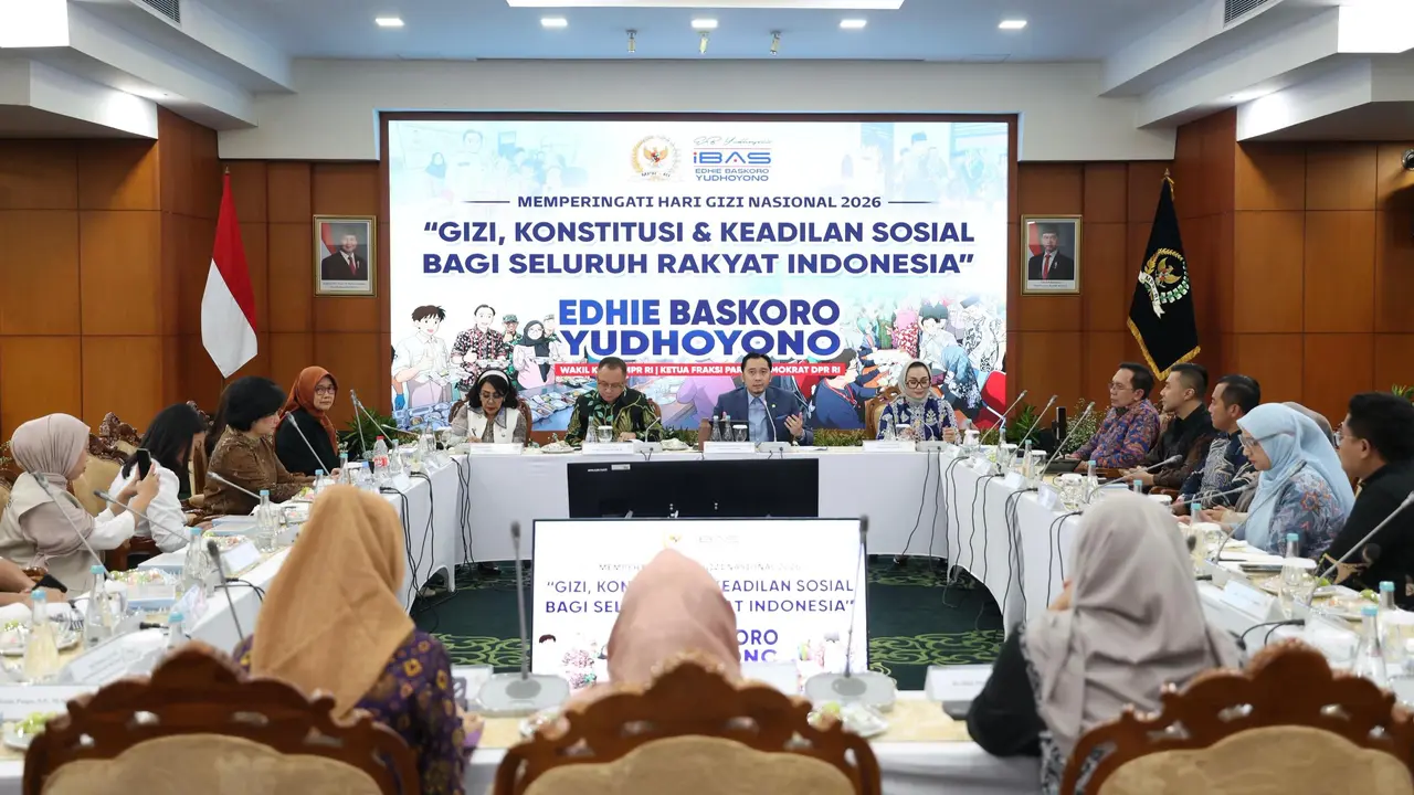 Wakil Ketua MPR RI Edhie Baskoro Yudhoyono (Ibas) saat peringatan Hari Gizi Nasional 2026 yang mengusung tema “Gizi, Konstitusi, dan Keadilan Sosial bagi Seluruh Rakyat Indonesia”, Jumat (23/1/2026) (Istimewa)