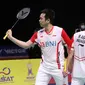 Mohammad Ahsan/Hendra Setiawan berhasil meraih kemenangan&nbsp;21-12, 26-28, dan 21-11 atas&nbsp;Chaloempon Charoenkitamorn/Nanthakarn Yordphaisong pada laga kedua Grup A Piala Thomas 2022, Senin (9/5/2022). (dok. PBSI)