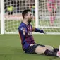 Lionel Messi mencetak dua gol saat Barcelona menang 3-0 atas Liverpool. (AP Photo/Emilio Morenatti)