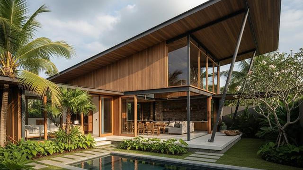 7 Gambar Rumah Minimalis Bentuk L Tampak Depan dengan Sentuhan Modern Tropis di 2025