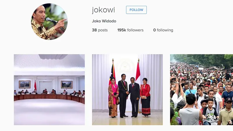 Jokowi punya akun Instagram