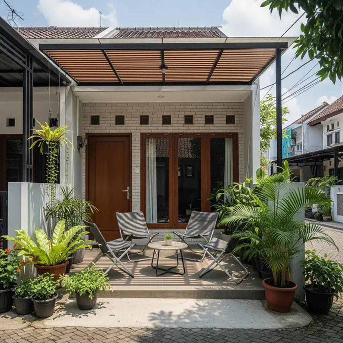 9 Desain Teras Kecil Rumah Petak, Ruang Terbatas Jadi Area Fungsional