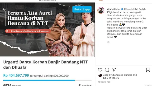 Atta Halilintar - Aurel Hermansyah (Foto: Instagram/@attahalilintar)