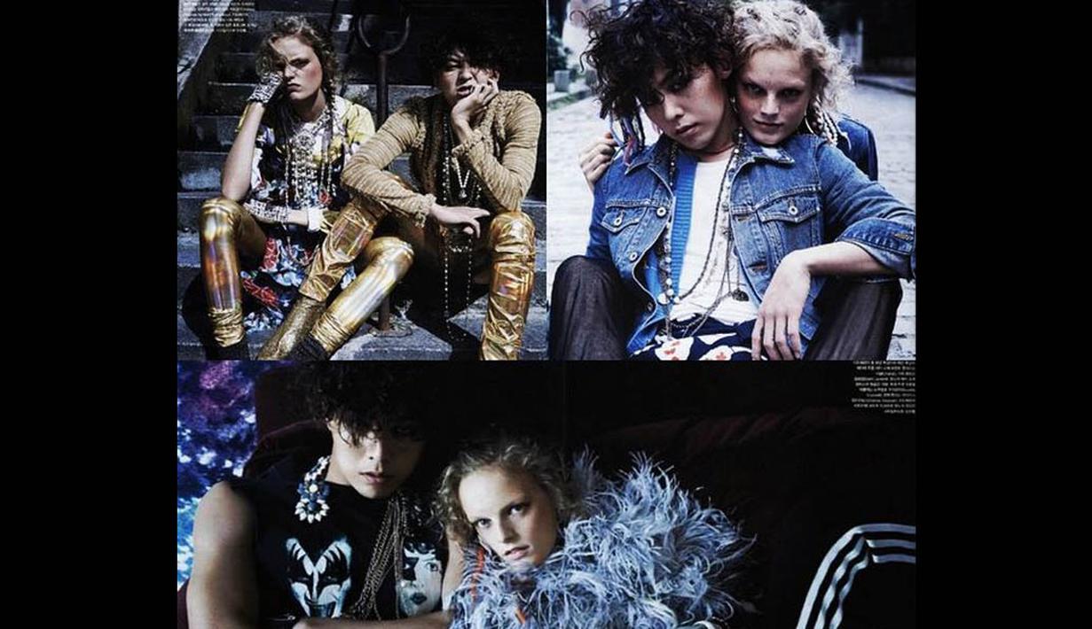 Foto lainnya, G-Dragon berpose bersama model wanita. Lucunya, G-Dragon justru terlihat lebih feminin. (instagram.com/xxxibgdrgn)