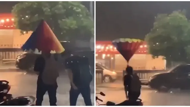 6 Momen Apes Jalan Kaki ketika Hujan Bikin Elus Dada, Jadi Basah Kuyup
