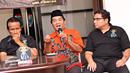 Ki-ka: Ketua Umum Batman Immanuel Ebenezer, Direktur Eksekutif Lingkar Madani Ray Rangkuti dan Sekretaris Umum Batman Sulaiman Haikal saat deklarasi Basuki Tjahaja Purnama Mania (Batman) di Jakarta, Kamis (17/3/2016). (Liputan6.com/Immanuel Antonius)