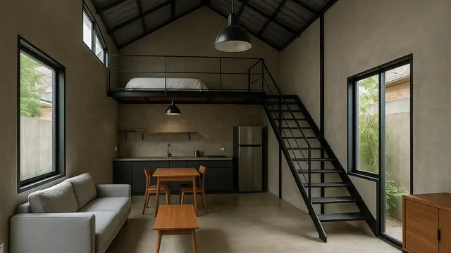 Rumah 5x7 Industrial Minimalis (Foto: ChatGPT)