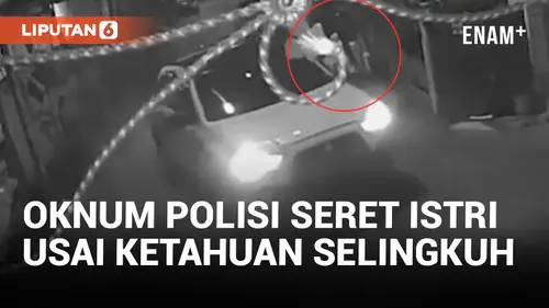VIDEO: Ketahuan Selingkuh, Oknum Polisi di Makassar Seret Istri Gunakan Mobil