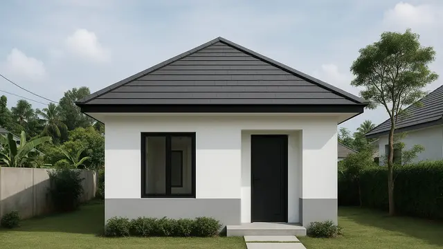Gambar Rumah Sederhana 6x8 Meter dengan Atap Limas/Ilustrasi AI