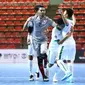 Timnas Futsal Indonesia U-20 merayakan keberhasilan lolos ke babak perempat final Piala Asia U-20. (AFC)