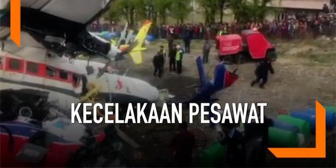 VIDEO: Kecelakaan Pesawat di Bandara Nepal, 3 Tewas