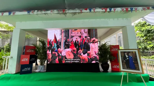 Kedutaan Besar Inggris untuk Indonesia merayakan proses penobatan Raja Charles III dan Ratu Camilla pada Sabtu, 6 Mei 2023. (British Embassy Jakarta)