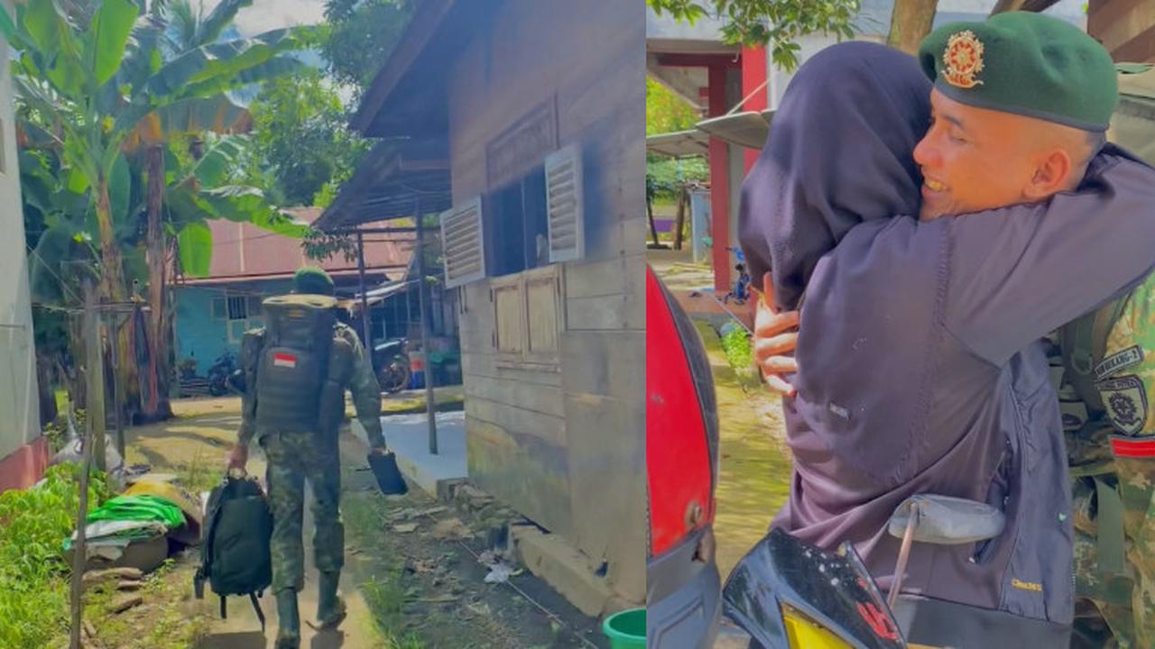 3 Tahun Tak Pulang, Momen Anggota TNI Beri Kejutan untuk Ibunya Ini Bikin Haru