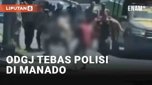 VIDEO: ODGJ Tebas Polisi di Manado, Ngamuk Saat Buat Laporan di Kecamatan